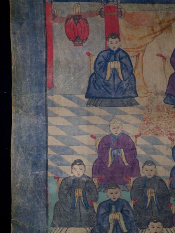 Alte chinesische Ahnen Porträtmalerei - Ahnenbilder - Chinesische taoistische Familie 3