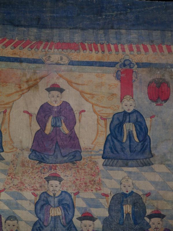 Alte chinesische Ahnen Porträtmalerei - Ahnenbilder - Chinesische taoistische Familie 4