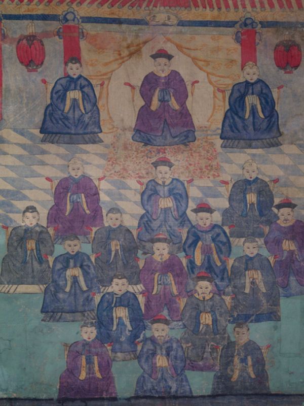 Alte chinesische Ahnen Porträtmalerei - Ahnenbilder - Chinesische taoistische Familie 5