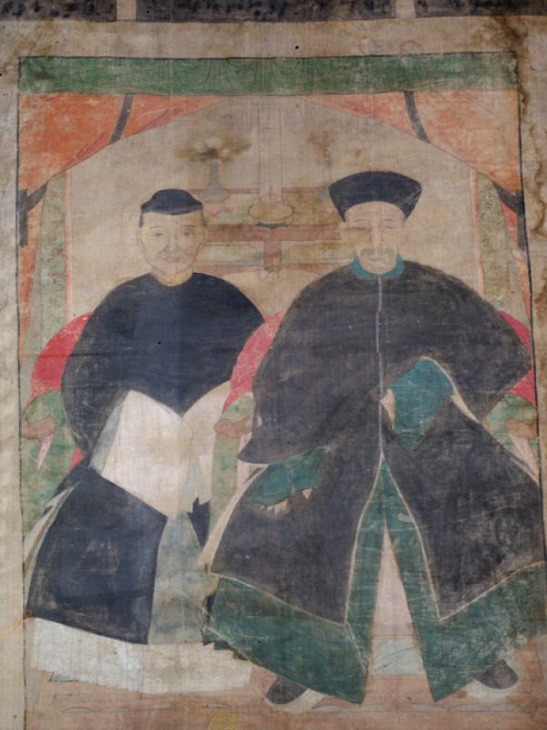 Alte chinesische Ahnen Porträtmalerei - Ahnenbilder - Chinesisches Paar 2