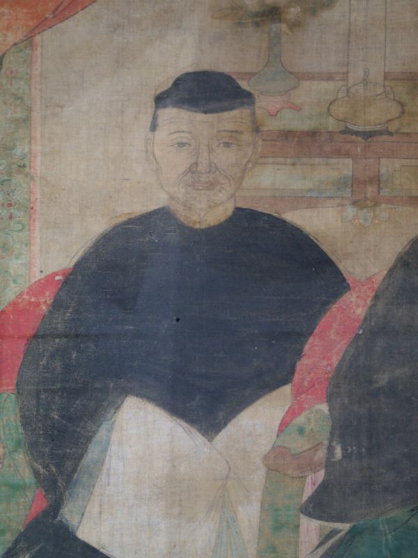 Alte chinesische Ahnen Porträtmalerei - Ahnenbilder - Chinesisches Paar 3