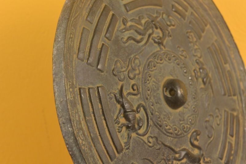 Alte chinesische Bronzespiegel Drache und Phoenix 3