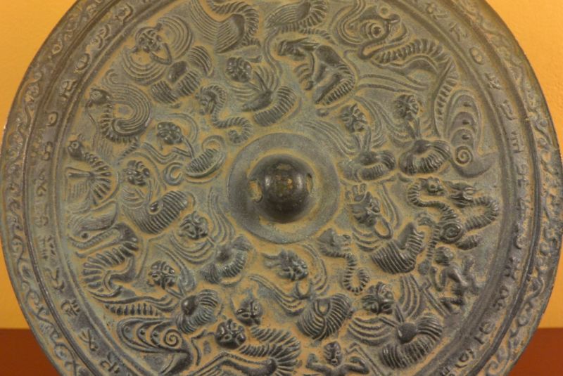 Alte chinesische Bronzespiegel Schlangen 3