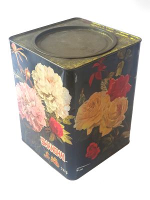 Alte chinesische Keksdose - Blumen - Pfingstrosen Alte chinesische Keksdose - Blumen - Pfingstrosen