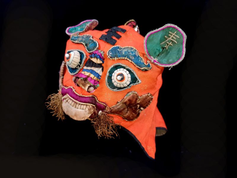 Alte chinesische Kind hut Der orange Tiger 2