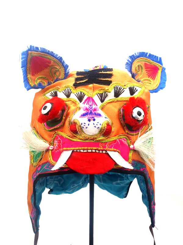 Alte chinesische Kind hut Kleines Monster - Gelb/Orange