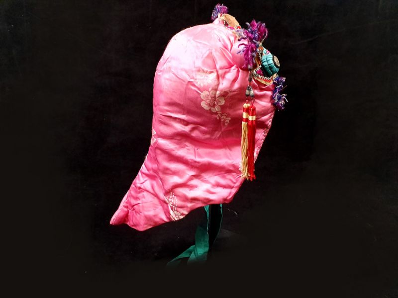 Alte chinesische Kind hut - Lustige Drachen - Rosa 2