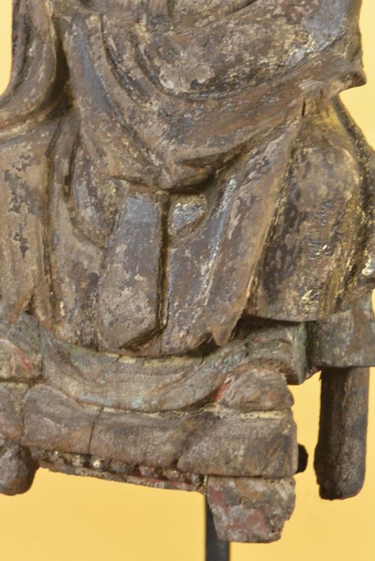 Alte chinesische Statue Alten Menschen auf einem Metallsockel 5