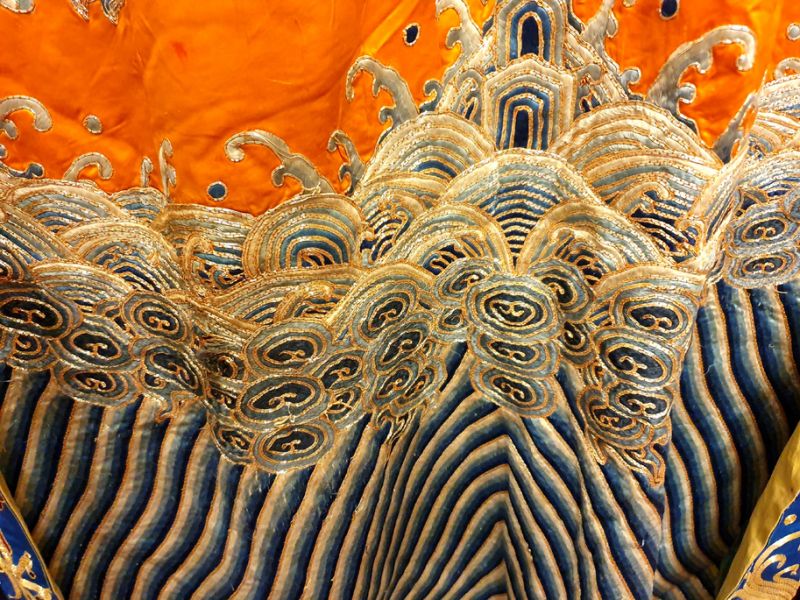 Alte chinesische Theater-KostümOrange / Drache 5