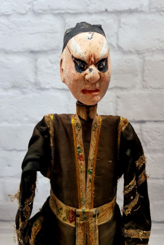 Alte chinesische Theater-Marionette - Fujian-Provinz - Der Böse 2 3