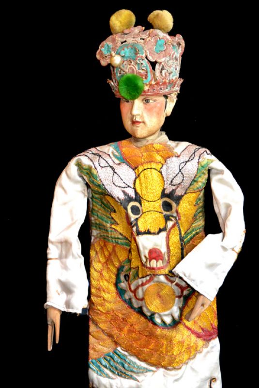 Alte chinesische Theater-Marionette - Fujian-Provinz - Großes weißes Drachenkleid - Opera 2
