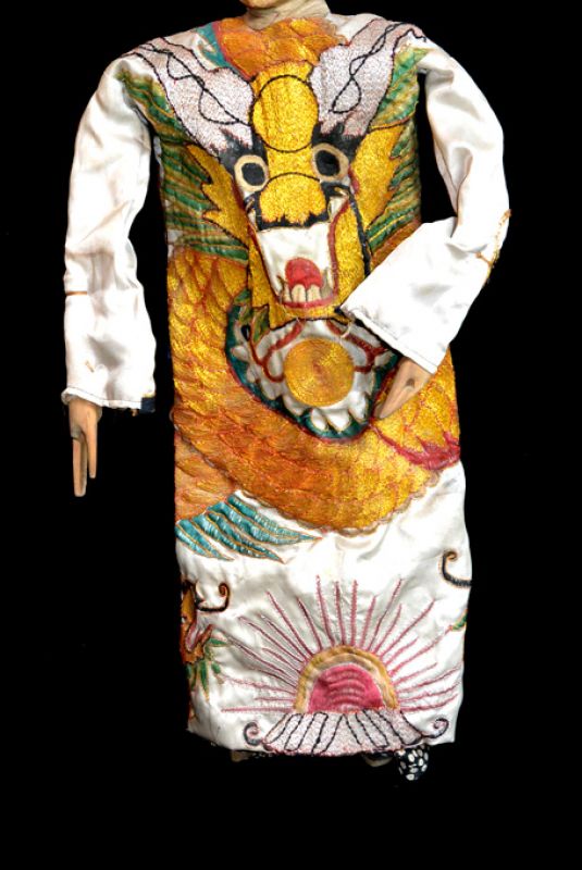 Alte chinesische Theater-Marionette - Fujian-Provinz - Großes weißes Drachenkleid - Opera 3