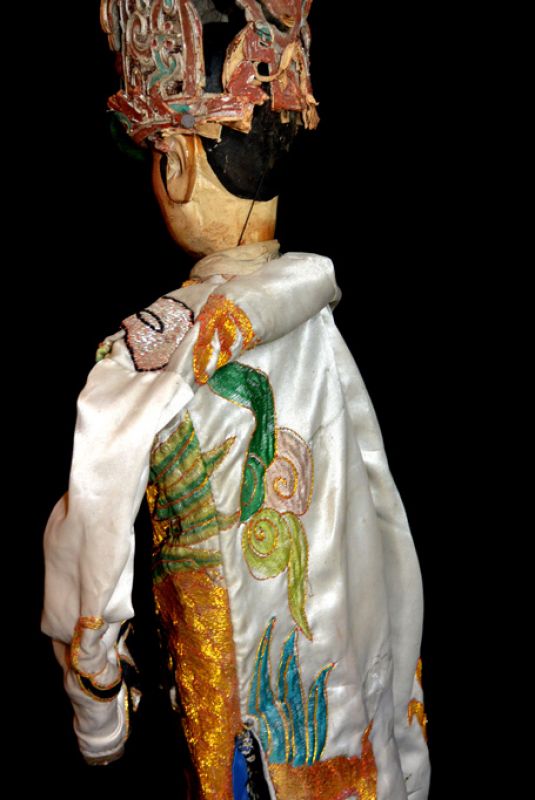 Alte chinesische Theater-Marionette - Fujian-Provinz - Großes weißes Drachenkleid - Opera 5