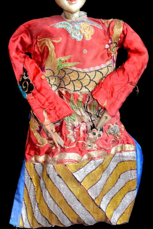 Alte chinesische Theater-Marionette - Fujian-Provinz - Rotes Drachenkleid - Opera 3
