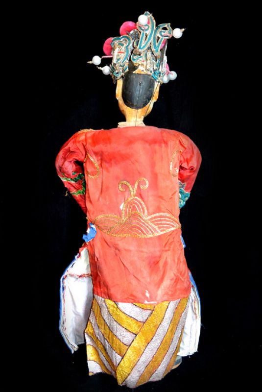 Alte chinesische Theater-Marionette - Fujian-Provinz - Rotes Drachenkleid - Opera 5
