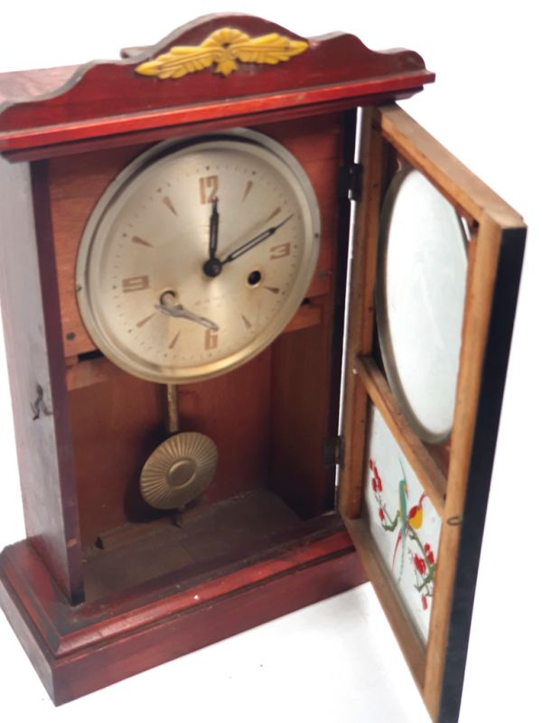 Alte chinesische Uhr - Chinesisches Pendel - Haidu - Paradiesvögel 5