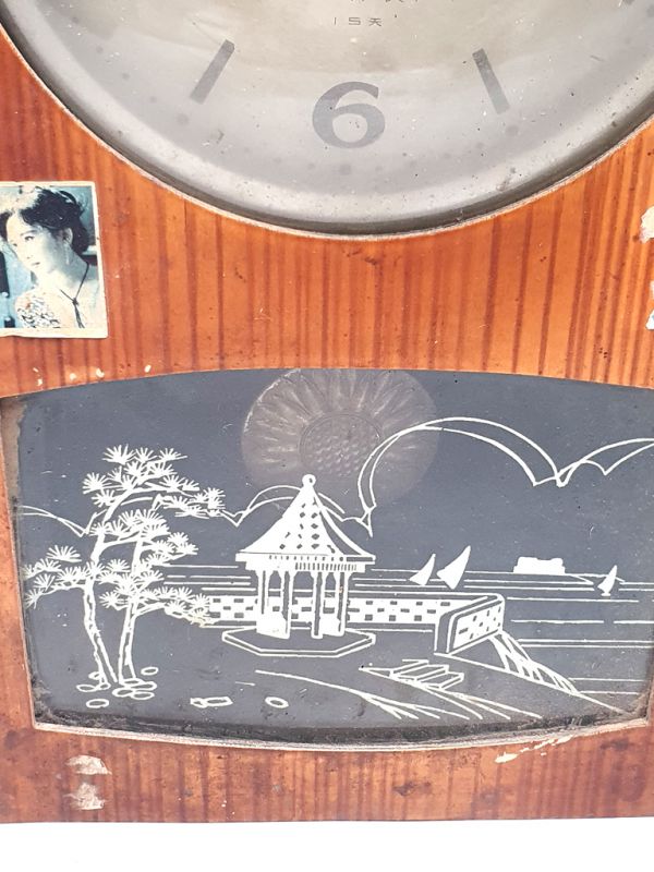 Alte chinesische Uhr - Chinesisches Pendel - Ma - Chinesische Landschaft 3