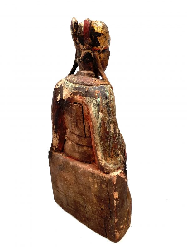 Alte chinesische Votive Statue - Qing-Dynastie - Kaiser - Große Statue 4
