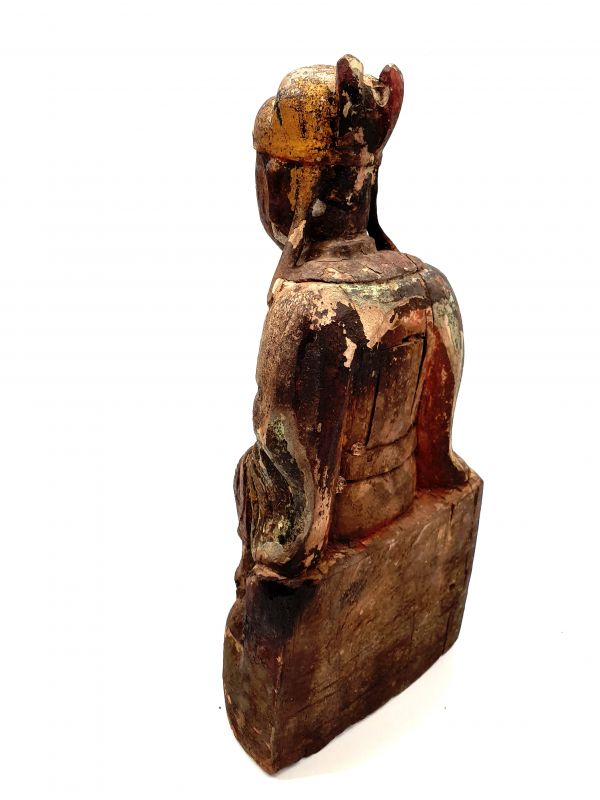 Alte chinesische Votive Statue - Qing-Dynastie - Kaiser - Große Statue 5