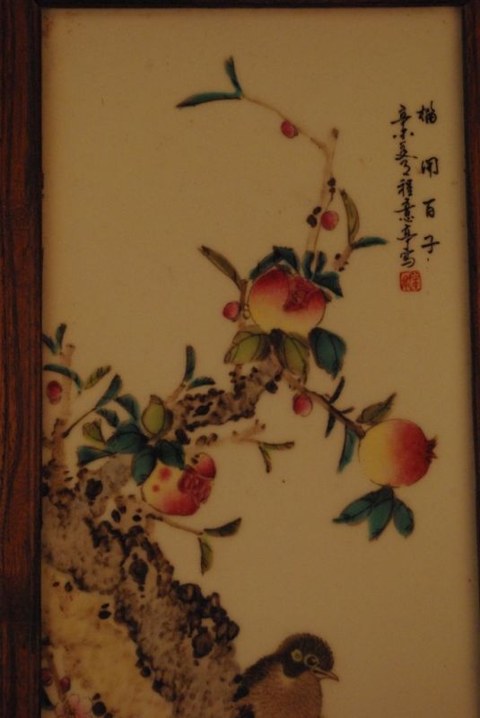 Alte Chinesisches Holz und Porzelan 2