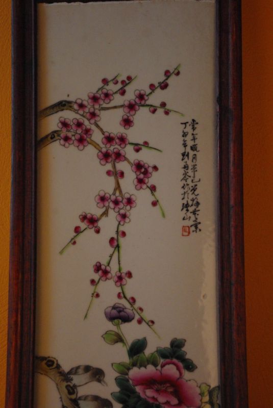 Alte grosse Chinesisches Holz und Porzelan 3