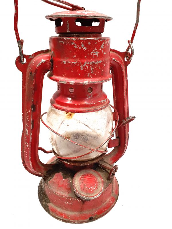 Alte Grubenlampe - Chinesische Bergleute - Rot 2