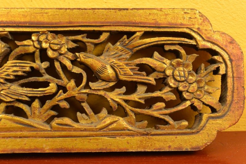 alte Holz asiatischen Schnitzereien 2 Vögel 3