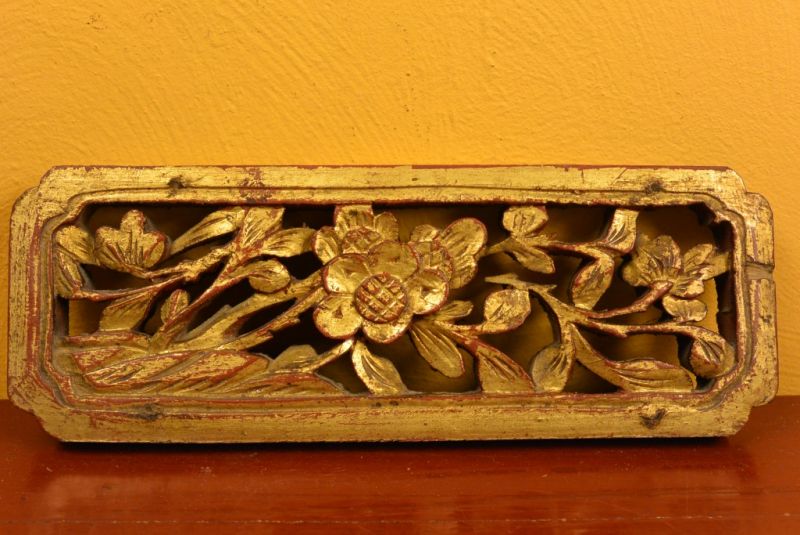 alte Holz asiatischen Schnitzereien Blume 2