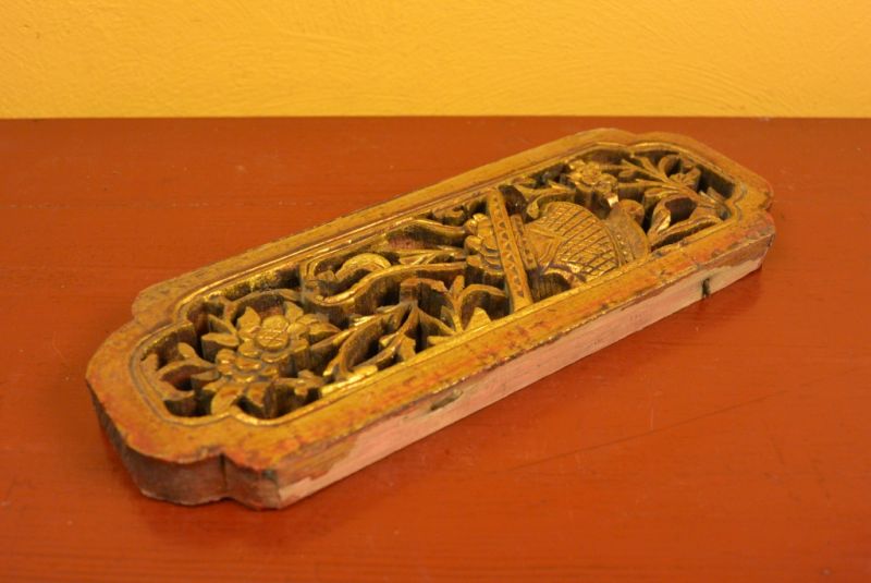alte Holz asiatischen Schnitzereien Blumenstrauß 5