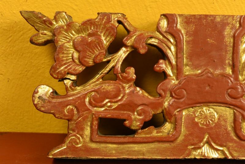 alte Holz asiatischen Schnitzereien Doppel-Blume 2