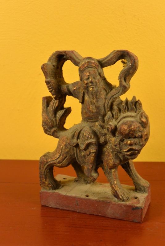 Alte Holzschnitzereien Qing-Ära Mönch 2 5
