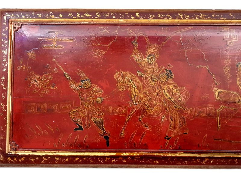 Alte Holztafel aus der Qing-Dynastie - Lack - Der Reiter 2