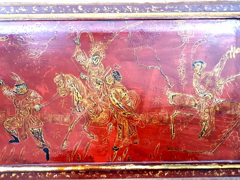 Alte Holztafel aus der Qing-Dynastie - Lack - Der Reiter 3