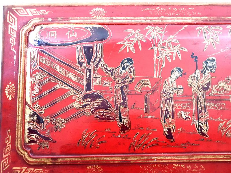 Alte Holztafel aus der Qing-Dynastie - Lack - Der Schlossgarten 2
