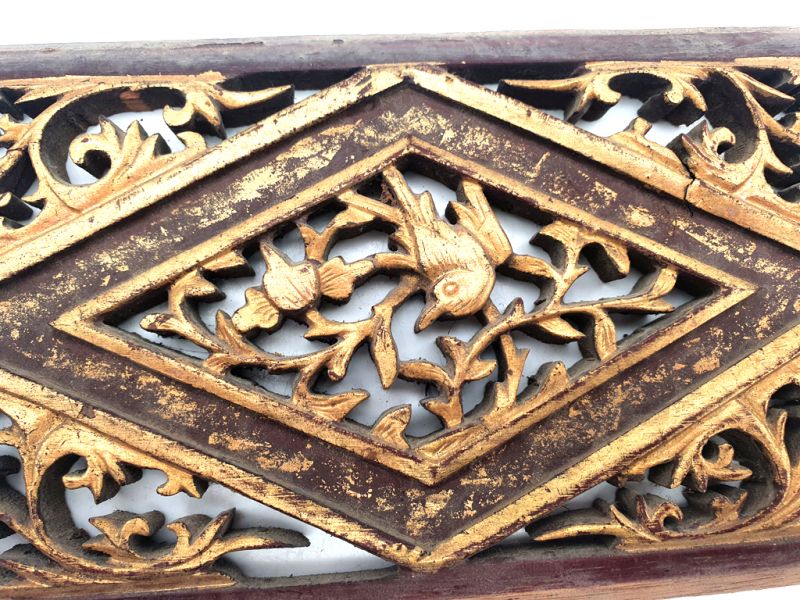 Alte Holztafel - Qing-Dynastie - Der Vogel auf dem Kirschbaum 2