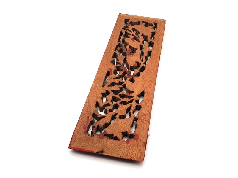 Alte Holztafel - Qing-Dynastie - Vögel und Blumen 3