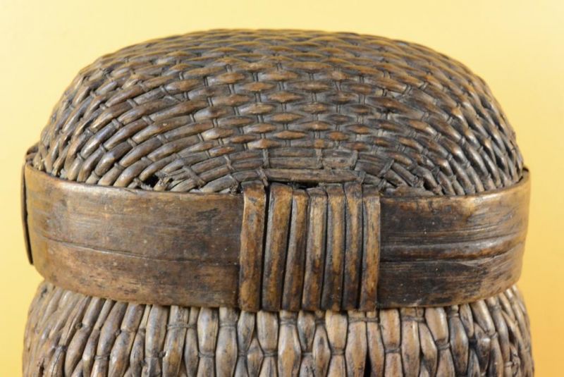 Alte kleine geflochtene chinesische Box - Korbflechterei 2