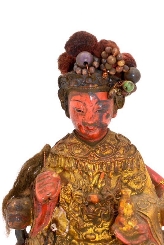 alte Reproduktion - Chinesische Votivstatue - Frau mit Kopfschmuck 2