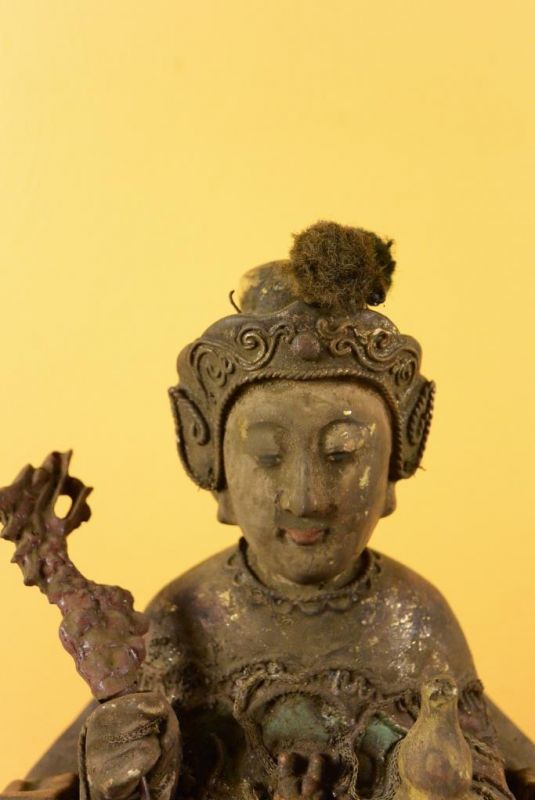 alte Reproduktion - Chinesische Votivstatue - Frau und Drache 2