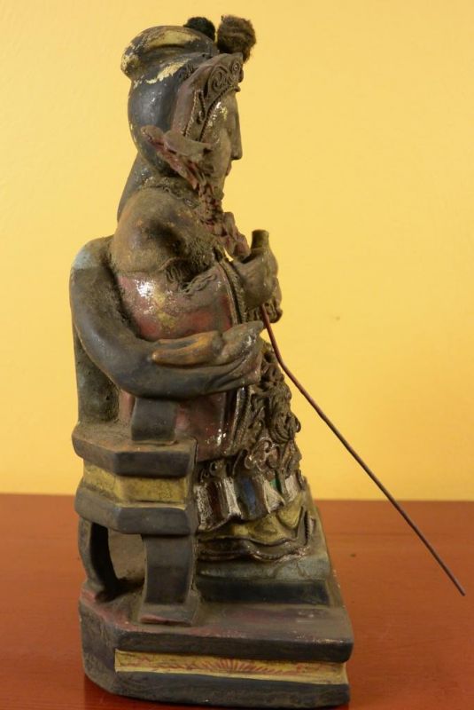 alte Reproduktion - Chinesische Votivstatue - Frau und Drache 4