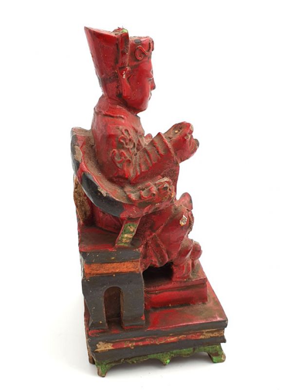 alte Reproduktion - Chinesische Votivstatue - Kaiser - Rot 2