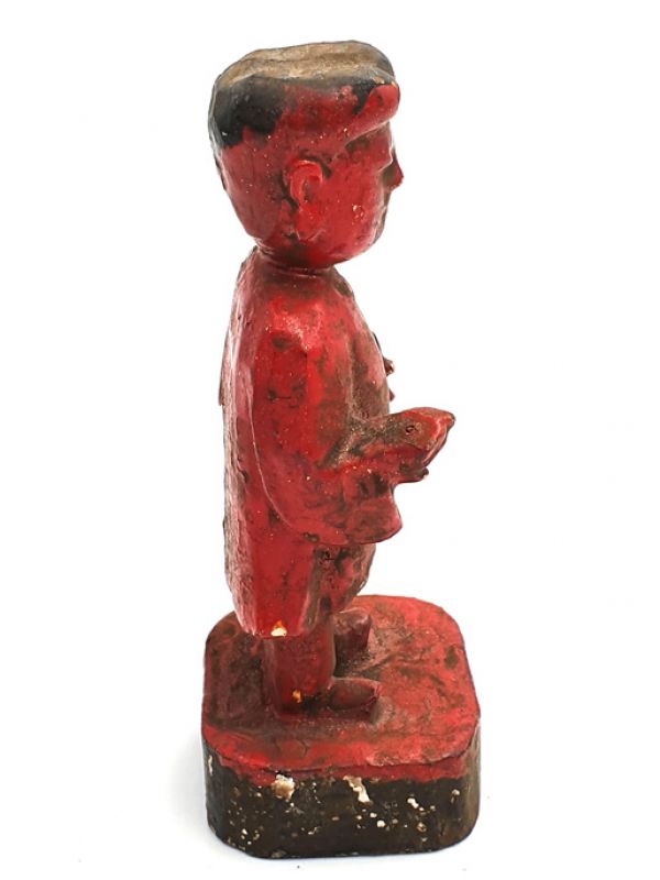 alte Reproduktion - Kleine Chinesische Votivstatue - Rot 3