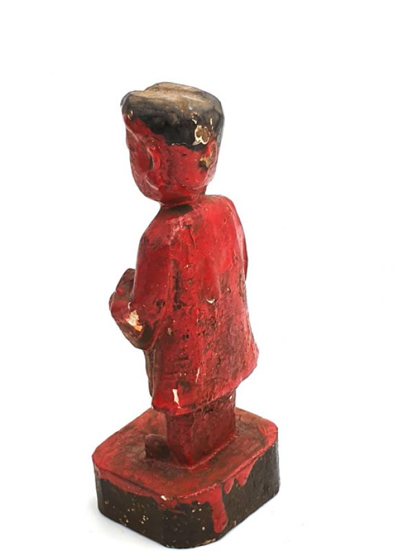 alte Reproduktion - Kleine Chinesische Votivstatue - Rot 4