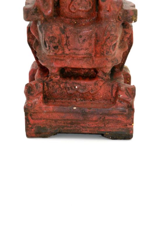 alte Reproduktion - Kleine Chinesische Votivstatue - Roter Lack 3