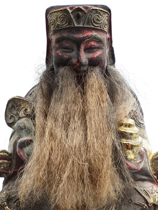 alte Reproduktion - Sehr Große Chinesische Votivstatue - Alter chinesischer Kaiser 2