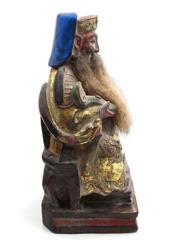 alte Reproduktion - Sehr Große Chinesische Votivstatue - Alter chinesischer Kaiser 3