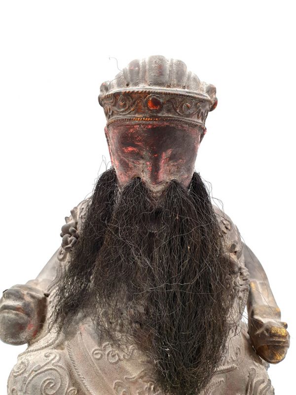 alte Reproduktion - Sehr Große Chinesische Votivstatue - Schwarzer Bart 2