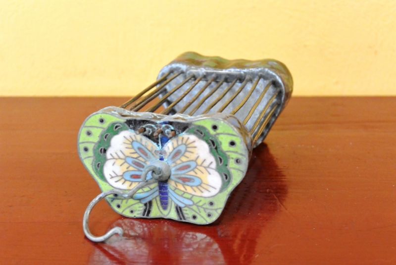 Alten Grillenkäfige Metall Cloisonné Schmetterling 5