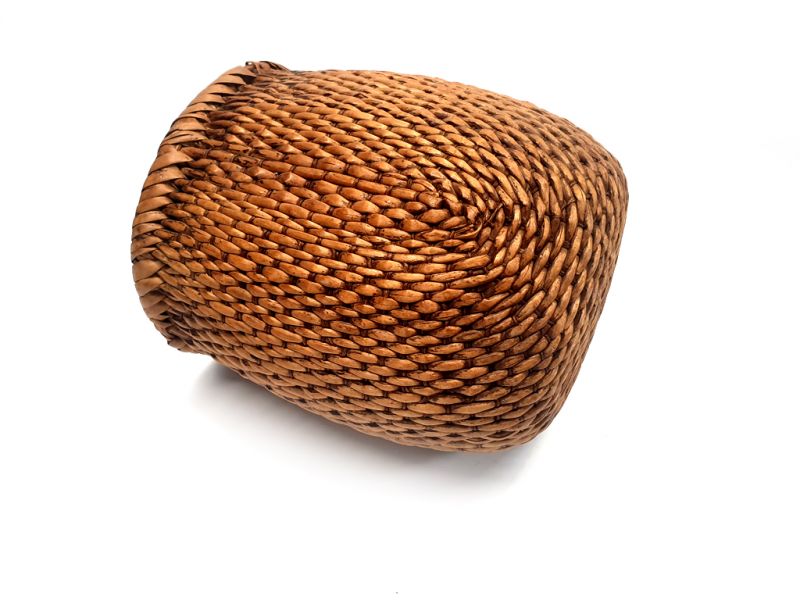 Bilder überfliegen für die vergrößerung Alter chinesischer geflochtener Reiskorb - Korbflechten - Kleines Modell 2 3