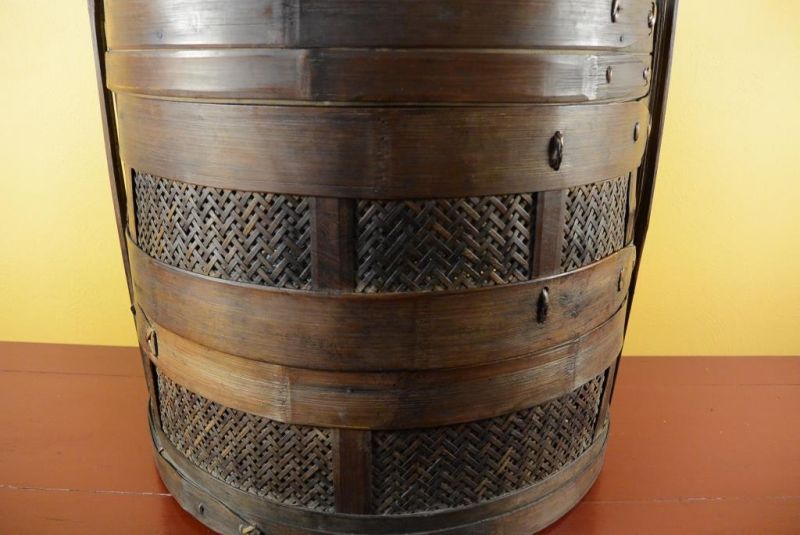 Alter chinesischer Korb mit 2 Fächern - Korbflechterei 3